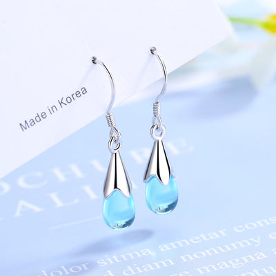 Aretes Largos de Gota Azul con Borla Elegante - Image 10