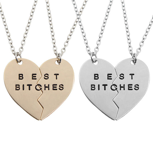 Collar Dúo de Letras Europeo y Americano con Costura para Hombre y Mujer