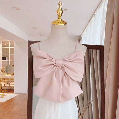 Chaleco Elegante con Moño y Tirantes Ajustables para Usar Como Prenda Exterior