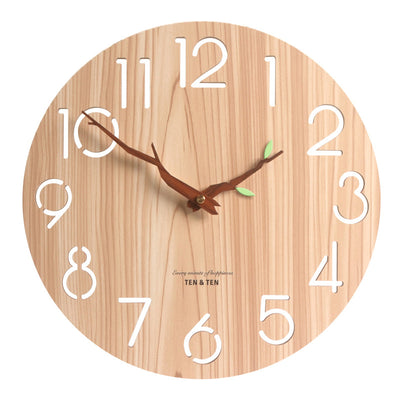 Reloj de Pared de Madera Silencioso con Diseño Moderno - Image 9