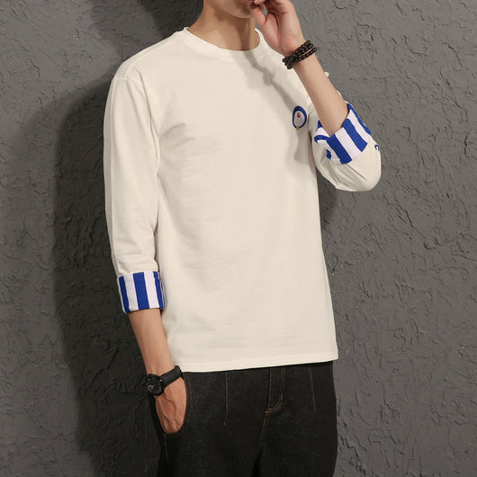 Camiseta Suelta Manga Tres Cuartos para Hombre - Sudadera de Moda Otoño - Image 8