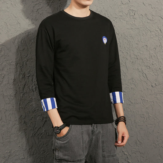 Camiseta Suelta Manga Tres Cuartos para Hombre - Sudadera de Moda Otoño - Image 13