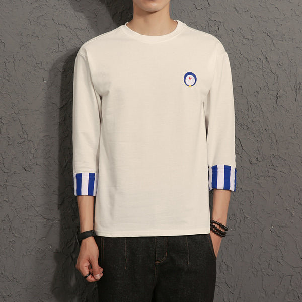 Camiseta Suelta Manga Tres Cuartos para Hombre - Sudadera de Moda Otoño