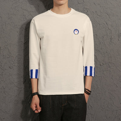 Camiseta Suelta Manga Tres Cuartos para Hombre - Sudadera de Moda Otoño