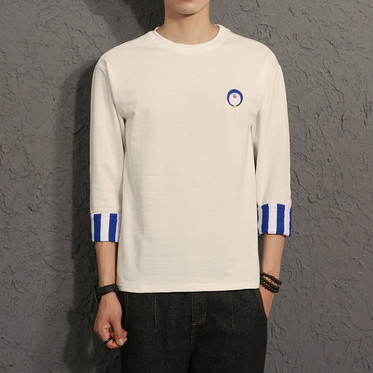 Camiseta Suelta Manga Tres Cuartos para Hombre - Sudadera de Moda Otoño