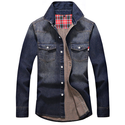 Camisa Vaquera Denim Slim Fit Hombre Algodón Puro Manga Larga Otoño Talla 3XL - Image 10