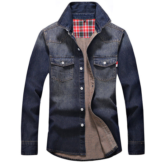 Camisa Vaquera Denim Slim Fit Hombre Algodón Puro Manga Larga Otoño Talla 3XL - Image 10