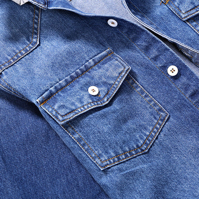 Camisa Vaquera Denim Slim Fit Hombre Algodón Puro Manga Larga Otoño Talla 3XL - Image 9