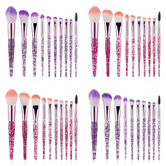 Set de 10 Brochas de Maquillaje con Mango Relleno de Polvo - Image 11