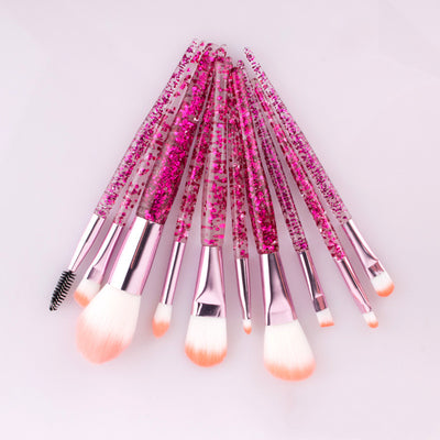Set de 10 Brochas de Maquillaje con Mango Relleno de Polvo