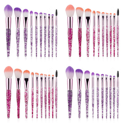 Set de 10 Brochas de Maquillaje con Mango Relleno de Polvo - Image 3