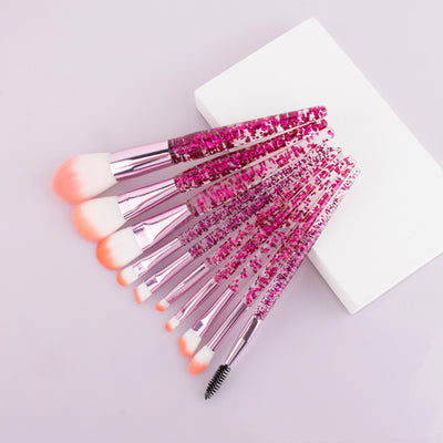 Set de 10 Brochas de Maquillaje con Mango Relleno de Polvo - Image 2