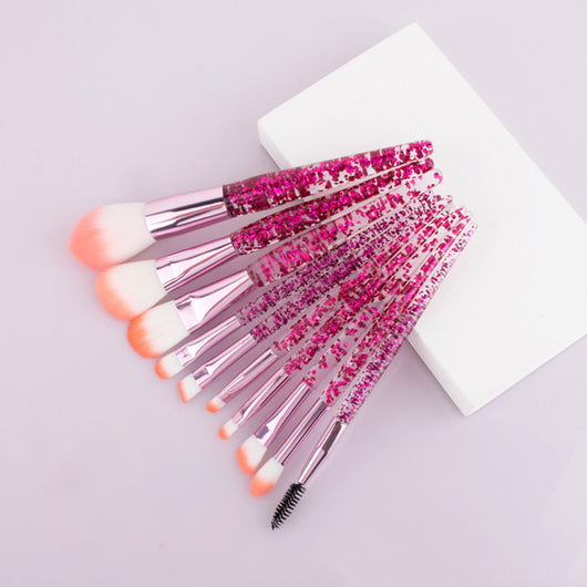 Set de 10 Brochas de Maquillaje con Mango Relleno de Polvo - Image 2