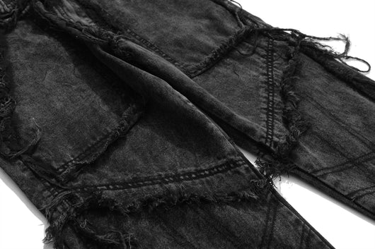 Pantalones Vaqueros Punk Rotos con Flecos - Estilo Street Extreme para Hombre - Image 8