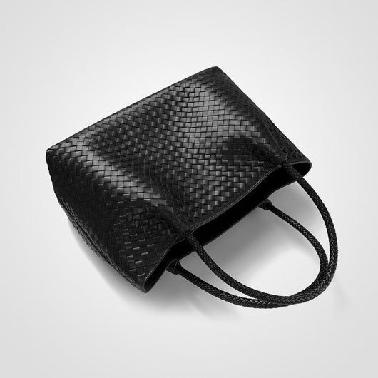 Bolso Tejido a Mano en Cuero Genuino - Bolsa Maternal con Compartimento Especial
