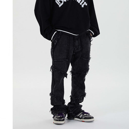 Pantalones Vaqueros Punk Rotos con Flecos - Estilo Street Extreme para Hombre - Image 15