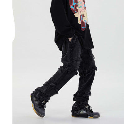 Pantalones Vaqueros Punk Rotos con Flecos - Estilo Street Extreme para Hombre - Image 16