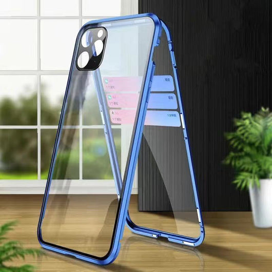 Funda Magnética Doble Cristal con Protección Total para Teléfono