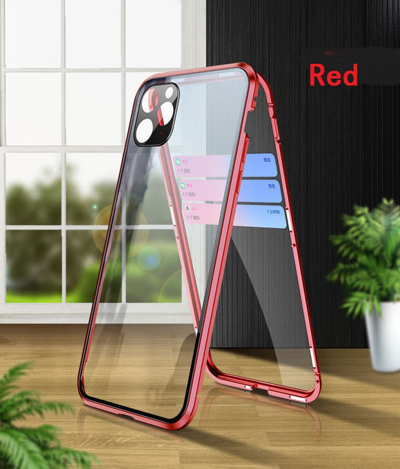 Funda Magnética Doble Cristal con Protección Total para Teléfono