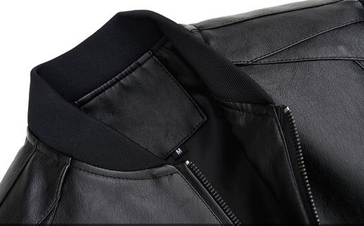 Chaqueta de Cuero para Motociclista con Cuello de Pie - Estilo Casual Masculino - Image 9