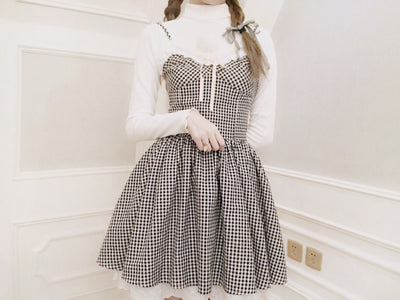 Vestido Niña Cuadros con Lazos y Volantes de Encaje - Estilo Romántico - Image 4
