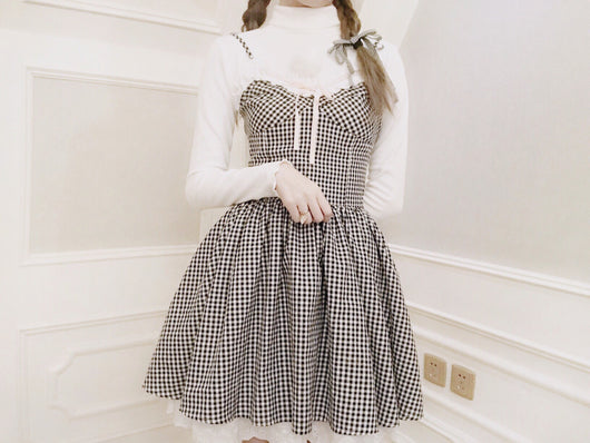 Vestido Niña Cuadros con Lazos y Volantes de Encaje - Estilo Romántico - Image 4