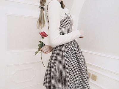 Vestido Niña Cuadros con Lazos y Volantes de Encaje - Estilo Romántico - Image 5