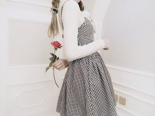 Vestido Niña Cuadros con Lazos y Volantes de Encaje - Estilo Romántico - Image 5