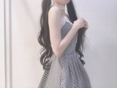 Vestido Niña Cuadros con Lazos y Volantes de Encaje - Estilo Romántico - Image 6