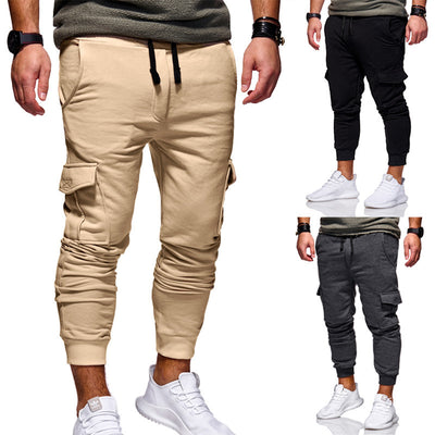 Pantalones de Chándal Casual con Bolsillos y Drapeado Moderno para Hombre - Image 2