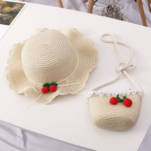 Conjunto Infantil Princesa: Sombrero de Paja con Bolso para Playa - Image 11