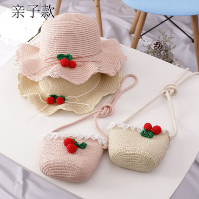 Conjunto Infantil Princesa: Sombrero de Paja con Bolso para Playa - Image 13