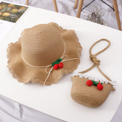 Conjunto Infantil Princesa: Sombrero de Paja con Bolso para Playa - Image 4