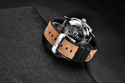 Reloj Mecánico Casual con Espiral Trasparente y Hebilla de Coronas - Image 11