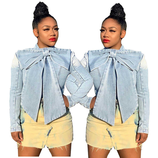 Chaqueta Denim Manga Larga Sexy Estilo Europeo Americano para Mujer - Image 12