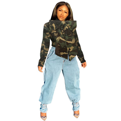 Chaqueta Denim Manga Larga Sexy Estilo Europeo Americano para Mujer - Image 13