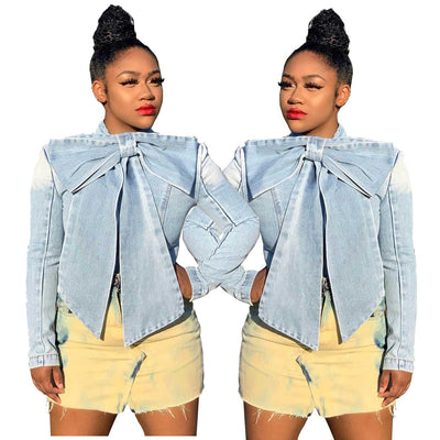 Chaqueta Denim Manga Larga Sexy Estilo Europeo Americano para Mujer - Image 6