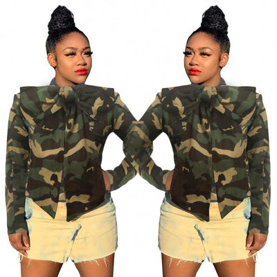 Chaqueta Denim Manga Larga Sexy Estilo Europeo Americano para Mujer - Image 2