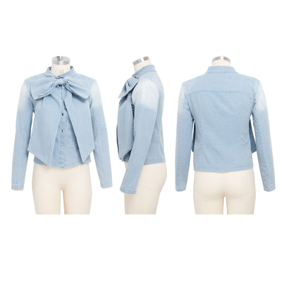 Chaqueta Denim Manga Larga Sexy Estilo Europeo Americano para Mujer - Image 8