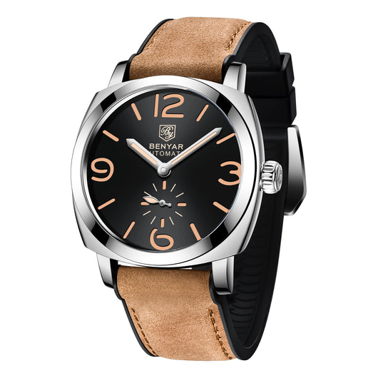 Reloj Mecánico Casual con Espiral Trasparente y Hebilla de Coronas - Image 2