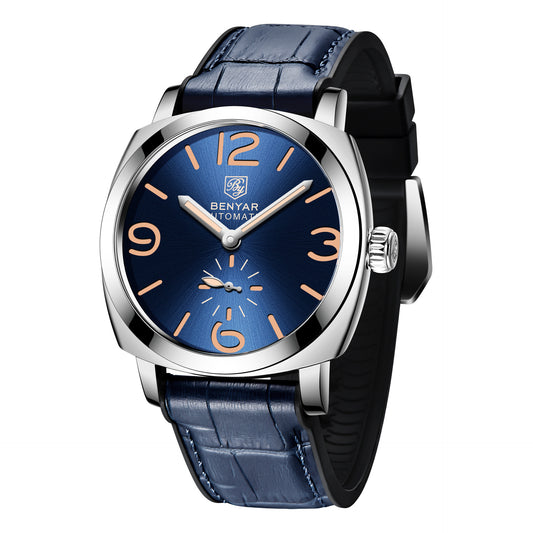 Reloj Mecánico Casual con Espiral Trasparente y Hebilla de Coronas