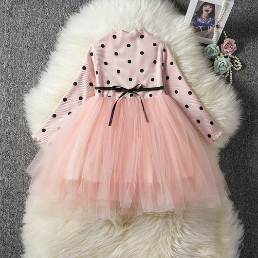 Vestido Infantil con Lunares y Detalle de Cuerda Flotante
