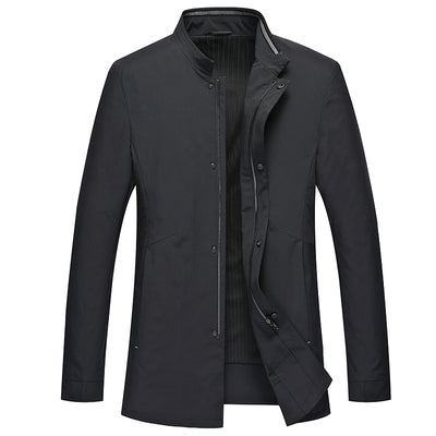 Chaqueta Ejecutiva para Hombre con Cuello de Pie y Cierre Deportivo - Image 6