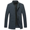 Chaqueta Ejecutiva para Hombre con Cuello de Pie y Cierre Deportivo