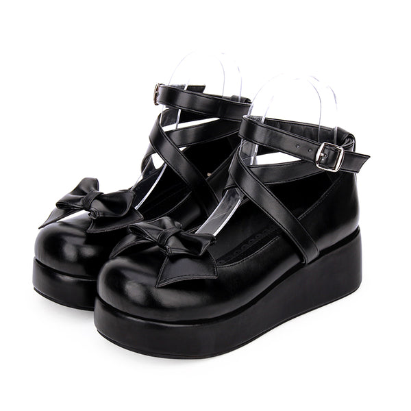 Zapatos Princesa Plataforma Baja con Lazo Lolita