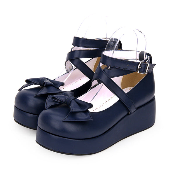 Zapatos Princesa Plataforma Baja con Lazo Lolita