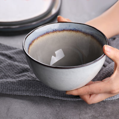 Plato y Taza de Cerámica Japonesa Estilo Retro con Efecto Craquelado - Image 7