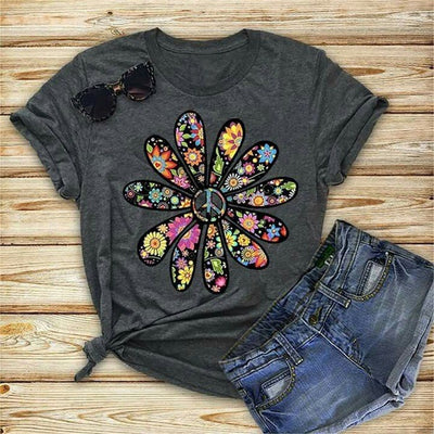 Camiseta Estampado Girasol para Mujer Manga Corta - Image 10