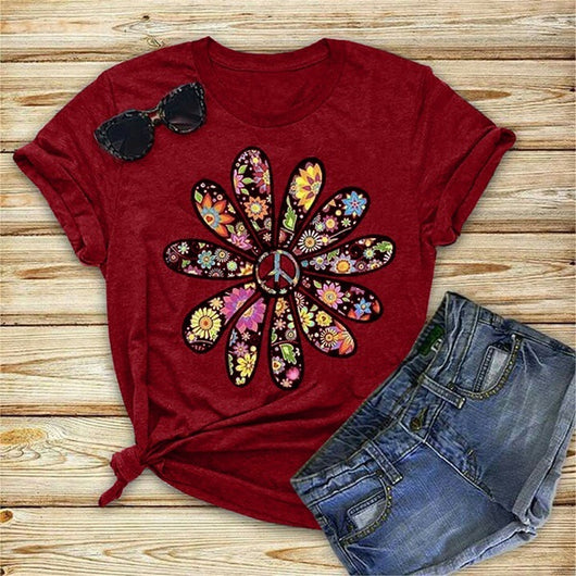 Camiseta Estampado Girasol para Mujer Manga Corta - Image 8