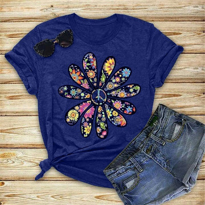 Camiseta Estampado Girasol para Mujer Manga Corta - Image 3